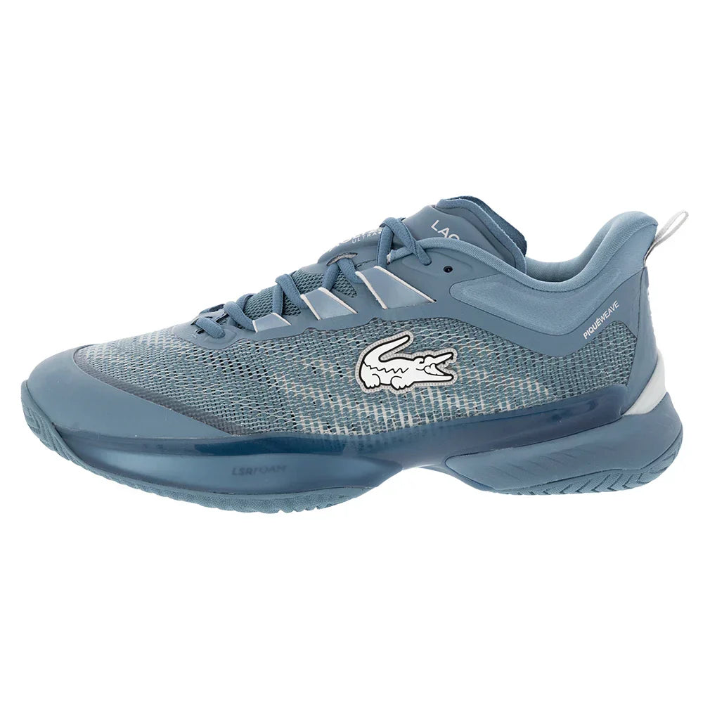 Men`s AG-LT23 Ultra Tennis Shoes Blue and Light Grey Shoes LACOSTE