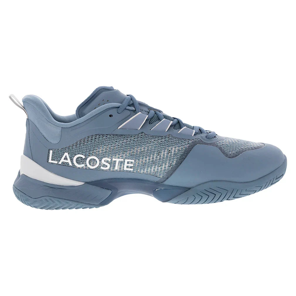 Men`s AG-LT23 Ultra Tennis Shoes Blue and Light Grey Shoes LACOSTE