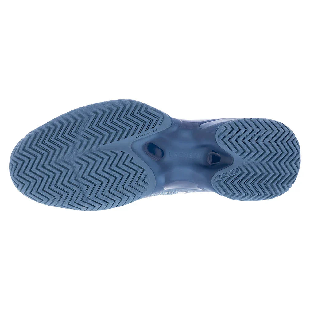 Men`s AG-LT23 Ultra Tennis Shoes Blue and Light Grey Shoes LACOSTE