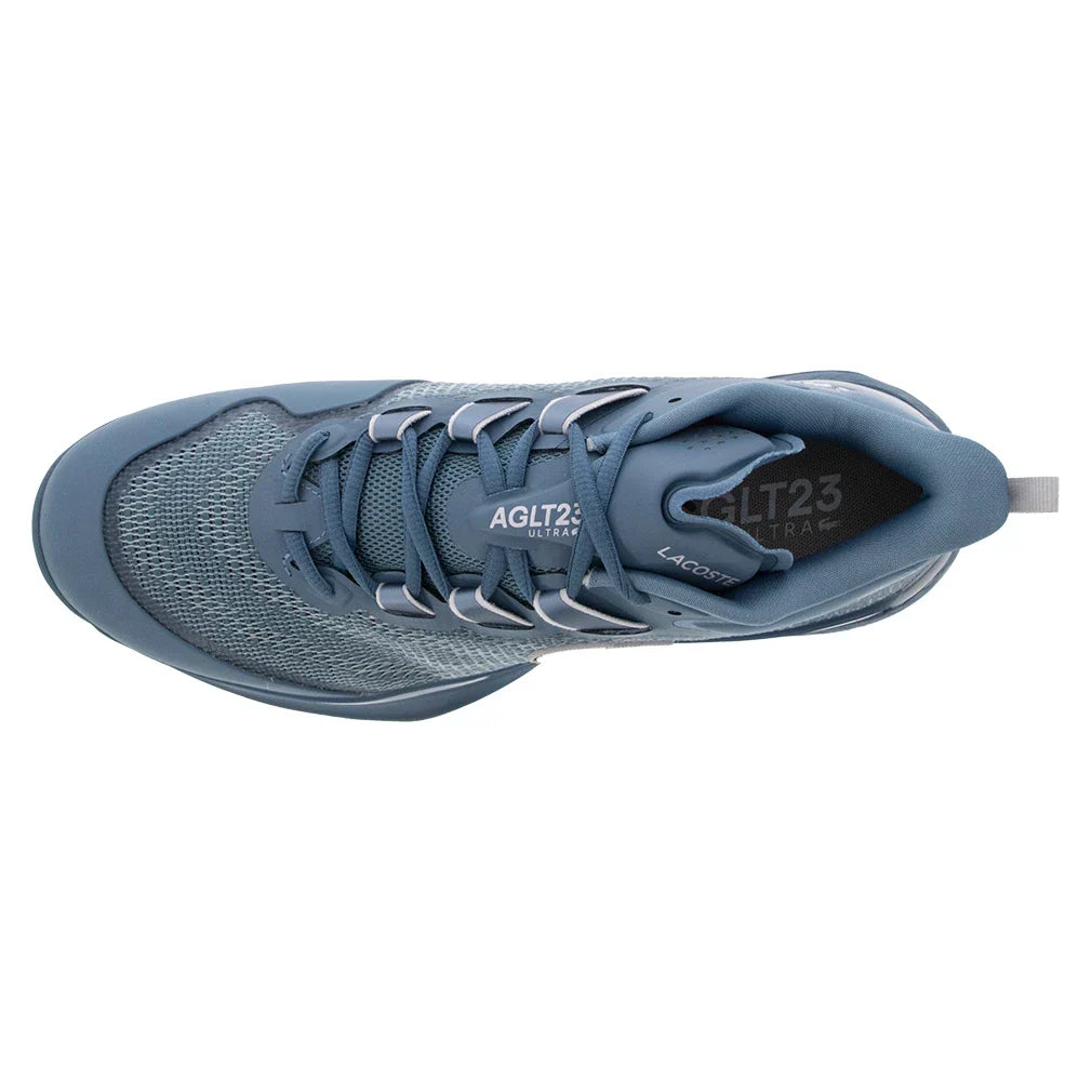 Men`s AG-LT23 Ultra Tennis Shoes Blue and Light Grey Shoes LACOSTE