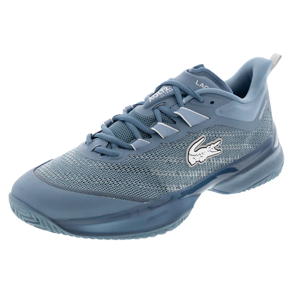 Men`s AG-LT23 Ultra Tennis Shoes Blue and Light Grey Shoes LACOSTE 7 Blue