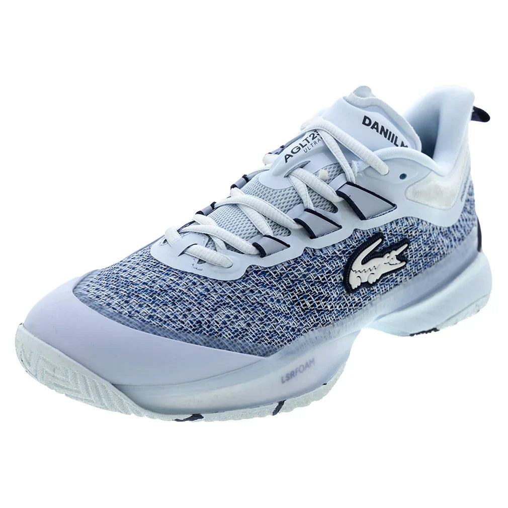 Men`s AG-LT23 Ultra DM Tennis Shoes Light Blue and Navy LACOSTE 7 Blue
