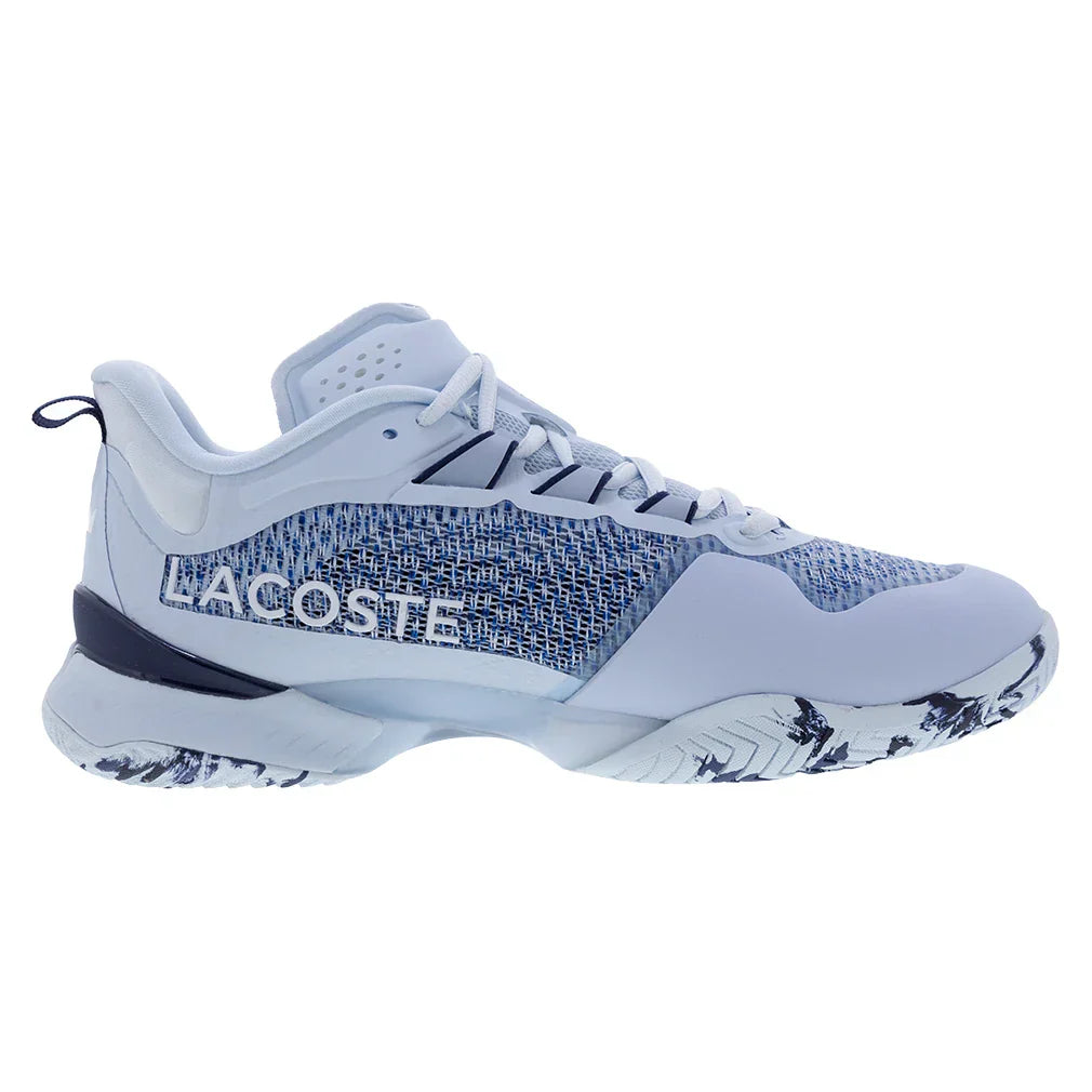 Men`s AG-LT23 Ultra DM Tennis Shoes Light Blue and Navy LACOSTE