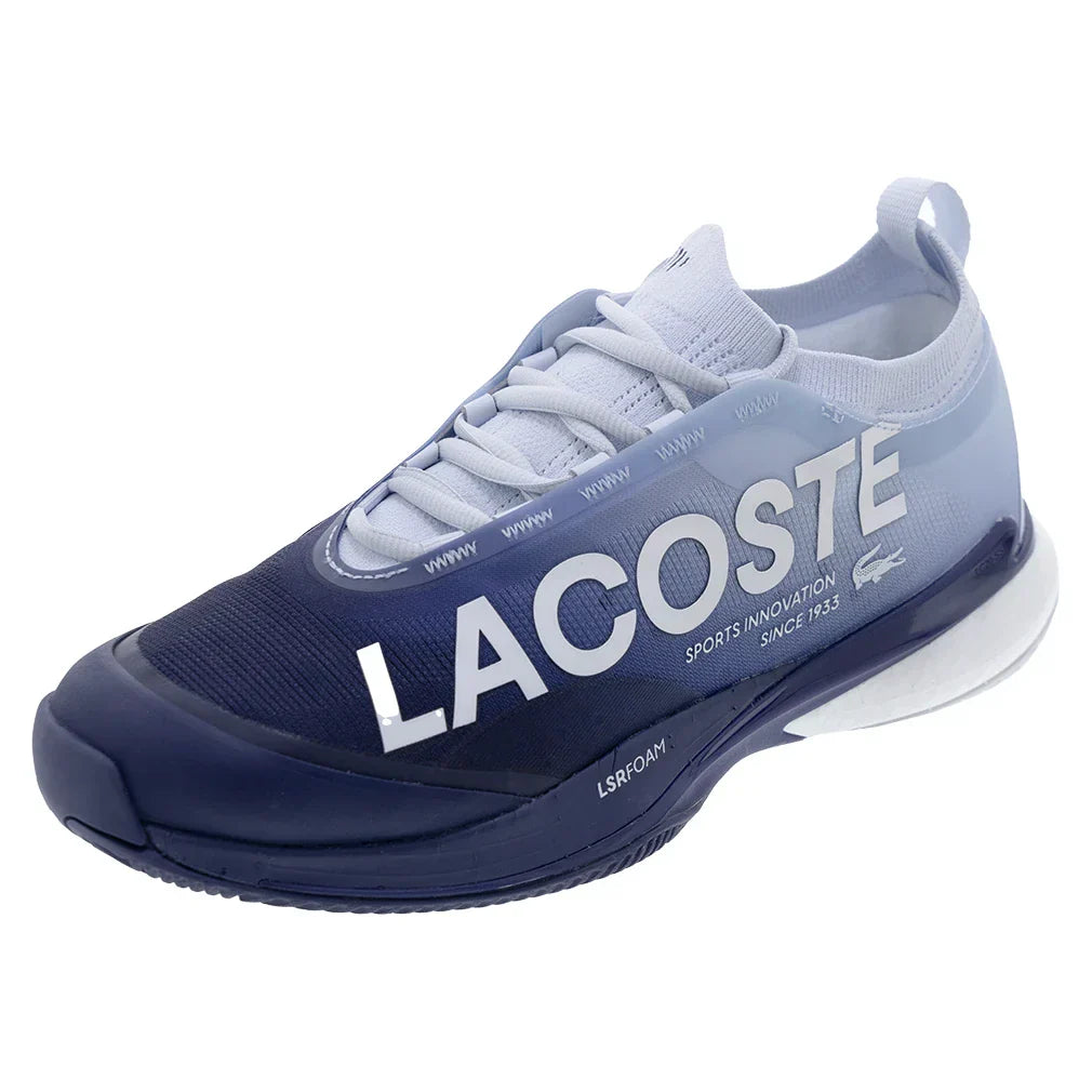 Men`s AG-LT25 Lite Tennis Shoes Light Blue and Dark Blue LACOSTE 7 Blue