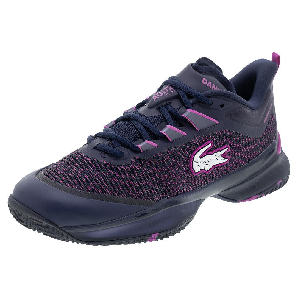 Men`s AG-LT23 Ultra DM Clay Tennis Shoes Navy and Pink LACOSTE 7 ROYAL
