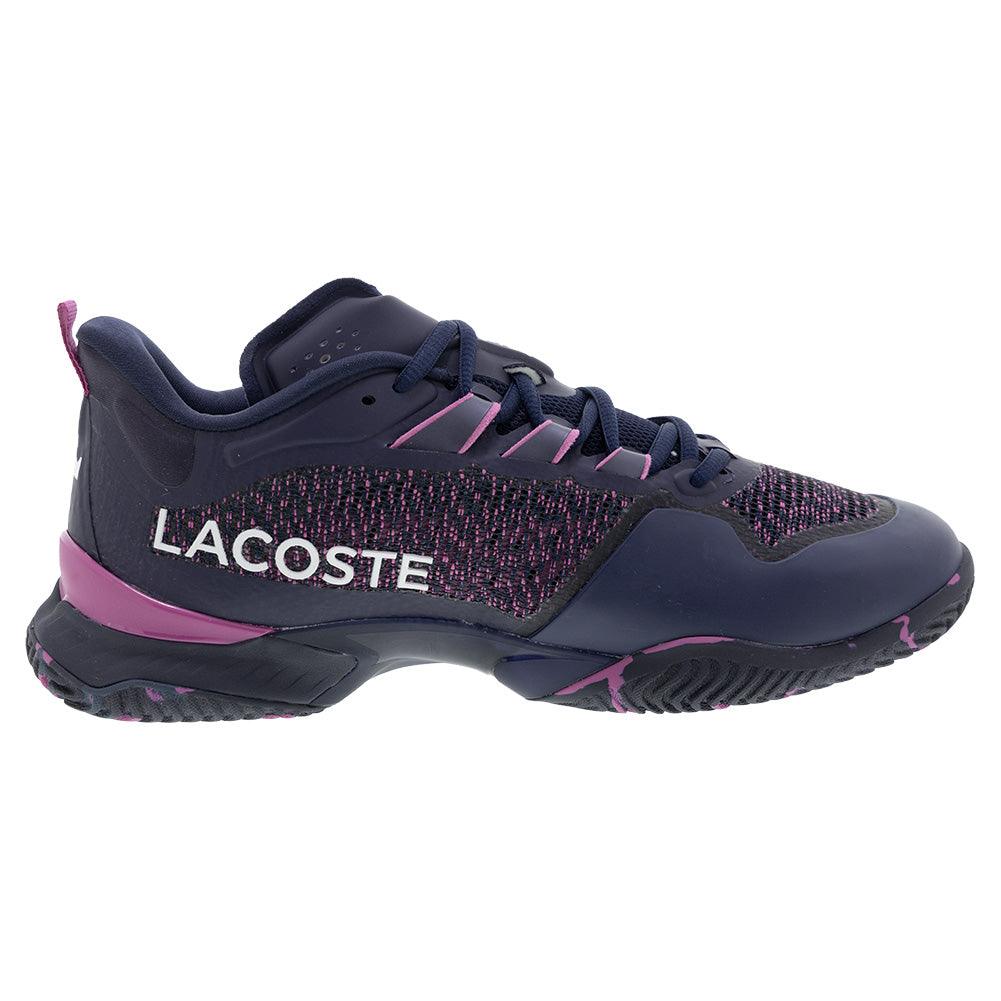 Men`s AG-LT23 Ultra DM Clay Tennis Shoes Navy and Pink LACOSTE