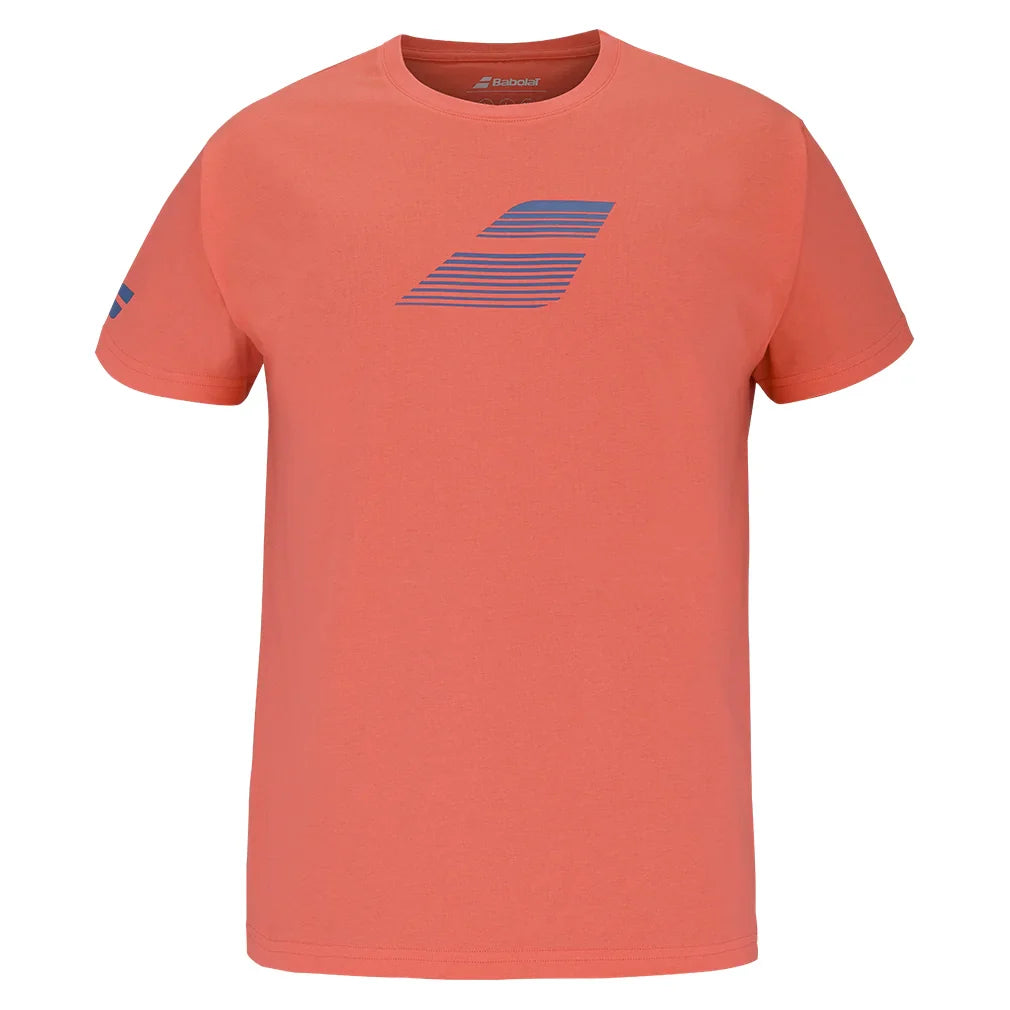 Men`s Exercise Big Flag Tennis Tee BABOLAT S 6021_HOT_CORAL