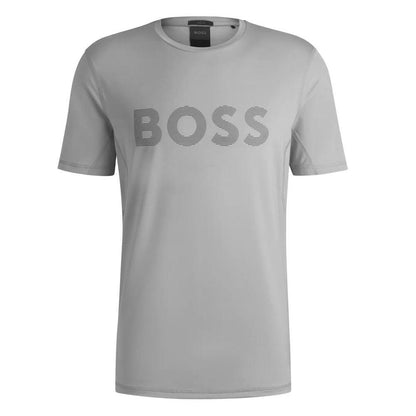 Men`s Active Slim-Fit Tennis Top HUGO BOSS S Grey