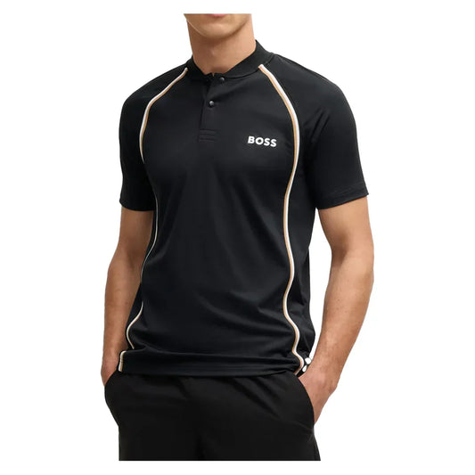 Men`s Pariq TOC Mesh Tennis Polo HUGO BOSS S BLACK