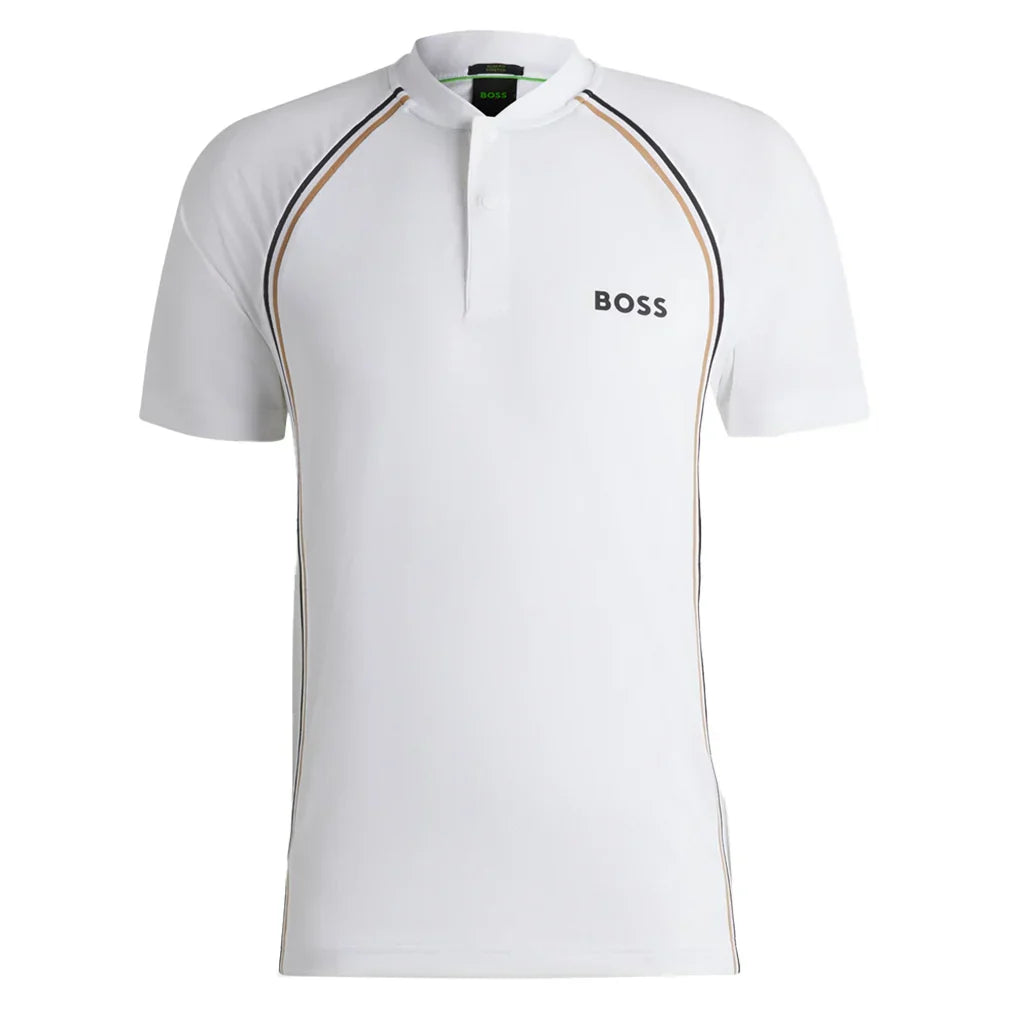 Men`s Pariq TOC Mesh Tennis Polo HUGO BOSS S WHITE/WHITE