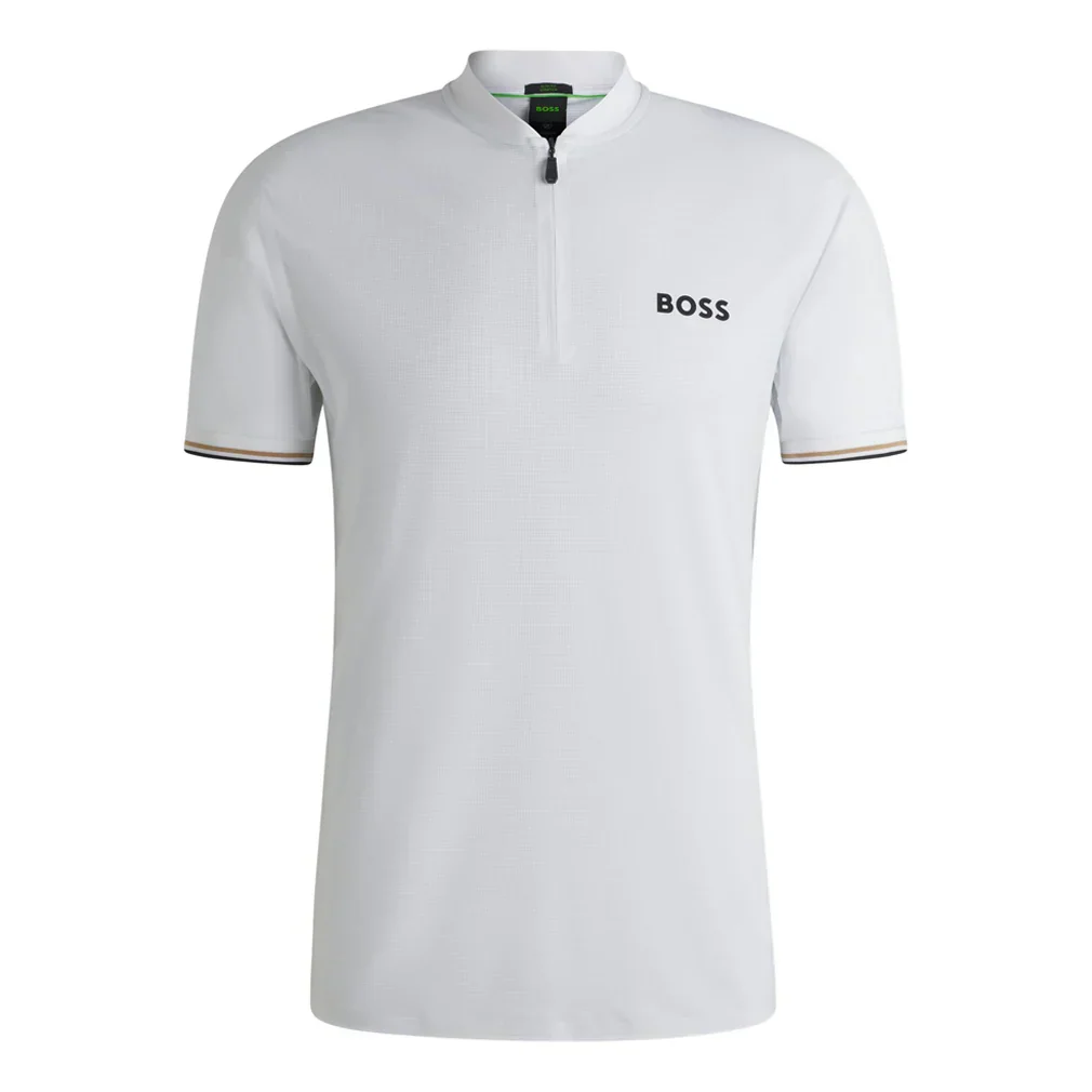 Men`s Pariq TOC Ripstop Tennis Polo HUGO BOSS S WHITE/WHITE
