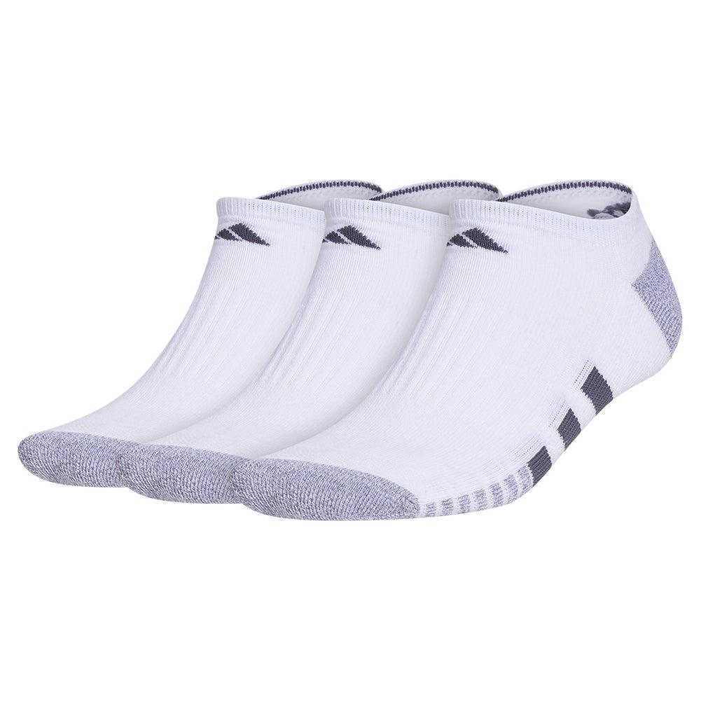 Men`s Cushioned 3.0 3 Pack No Show Tennis Socks White and Onix Grey SOCKS ADIDAS White L