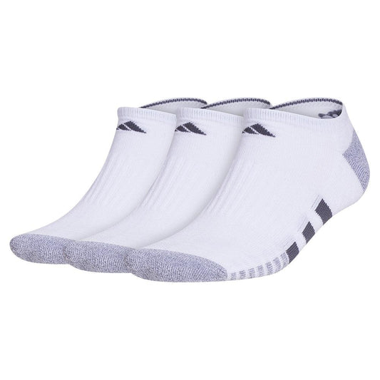 Men`s Cushioned 3.0 3 Pack No Show Tennis Socks White and Onix Grey SOCKS ADIDAS White L