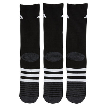 Men`s Cushioned 3.0 3 Pack Crew Tennis Socks Black and White SOCKS ADIDAS