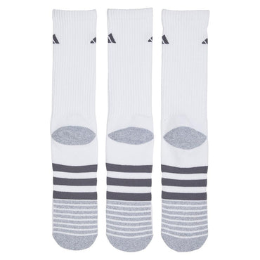 Men`s Cushioned 3.0 3 Pack Crew Tennis Socks White and Onix Grey SOCKS ADIDAS