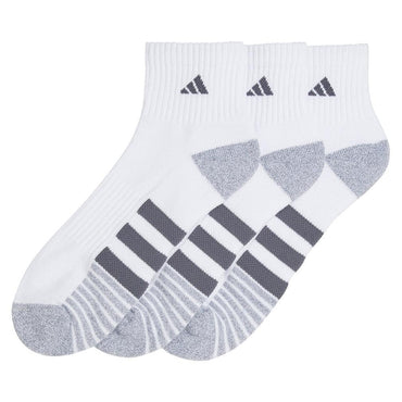 Men`s Cushioned 3.0 3 Pack Quarter Tennis Socks White and Onix Grey ADIDAS
