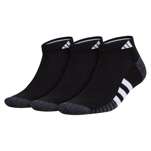 Men`s Cushioned 3.0 3 Pack Low Cut Tennis Socks Black and White SOCKS ADIDAS Black XL