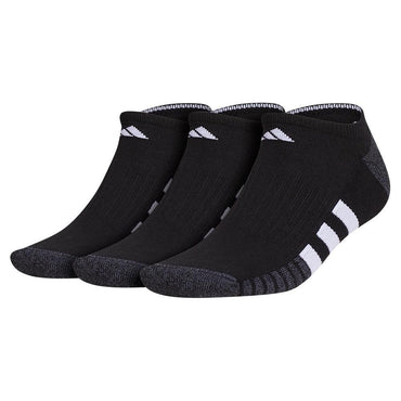 Men`s Cushioned 3.0 3 Pack No Show Tennis Socks Black and White SOCKS ADIDAS Black L