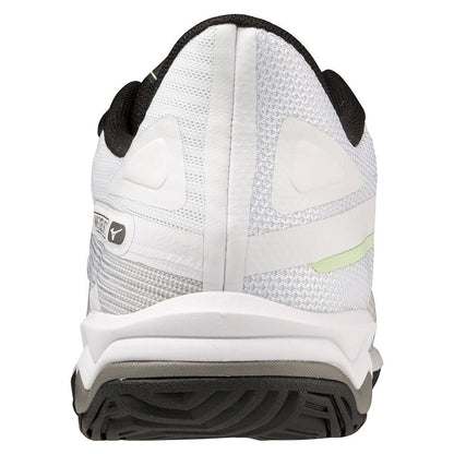 Men's Wave Exceed Light 2 AC Tennis Shoes White and Metallic Grey Top Tennis Shoes MIZUNO