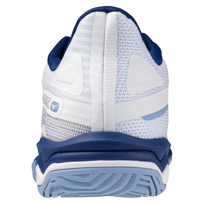 Women`s Wave Exceed Light 2 Tennis Shoes Bel Air Blue and White MIZUNO