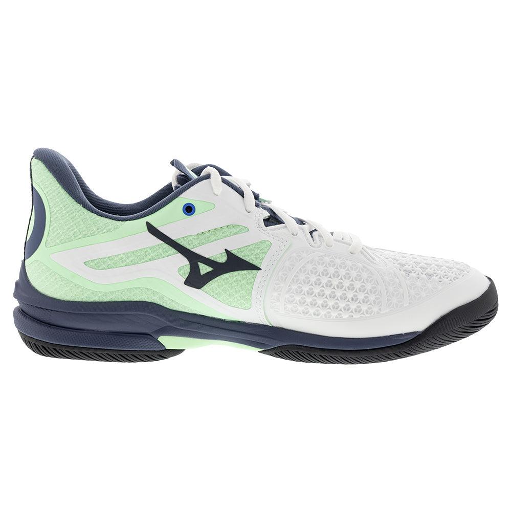 Men`s Wave Exceed Tour 6 Tennis Shoes White and India Ink MIZUNO