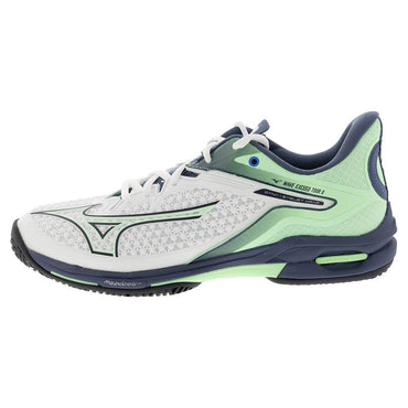 Men`s Wave Exceed Tour 6 Tennis Shoes White and India Ink MIZUNO