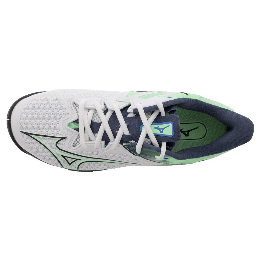 Men`s Wave Exceed Tour 6 Tennis Shoes White and India Ink MIZUNO