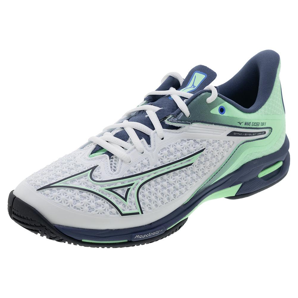 Men`s Wave Exceed Tour 6 Tennis Shoes White and India Ink MIZUNO 7 White