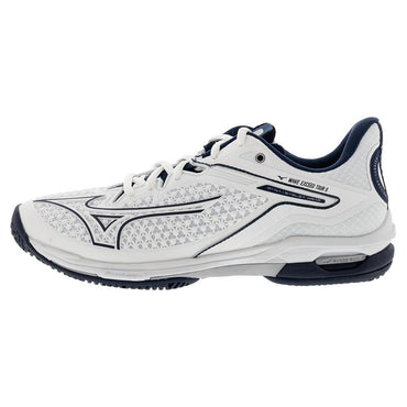 Men's Wave Exceed Tour 6 AC Tennis Shoes White and Dress Blue Tournament Gear MIZUNO 7.5
