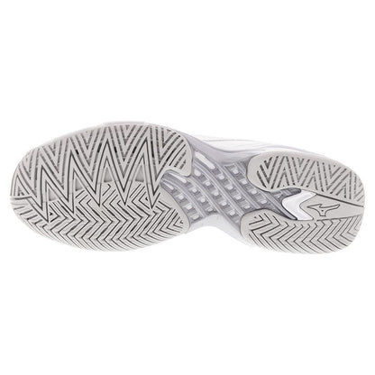 Women's Wave Exceed Tour 6 AC Tennis Shoes White and Silver Womens Shoes MIZUNO 6.5