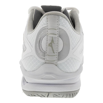 Women's Wave Exceed Tour 6 AC Tennis Shoes White and Silver Womens Shoes MIZUNO