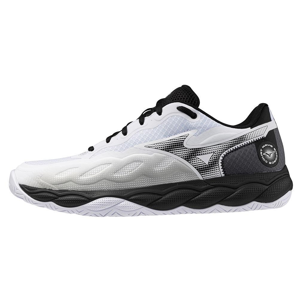 Mens Wave Enforce Court AC Tennis Shoes White and Black TOP TENNIS SHOES MIZUNO 7.5