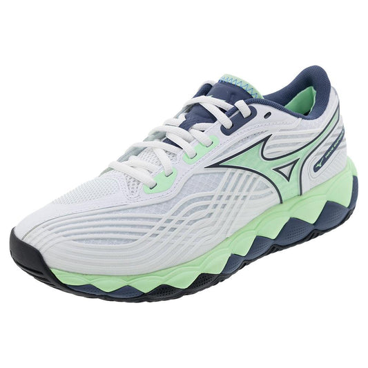 Men`s Wave Enforce Tour 2 Tennis Shoes White and Neo Mint MIZUNO 7 White