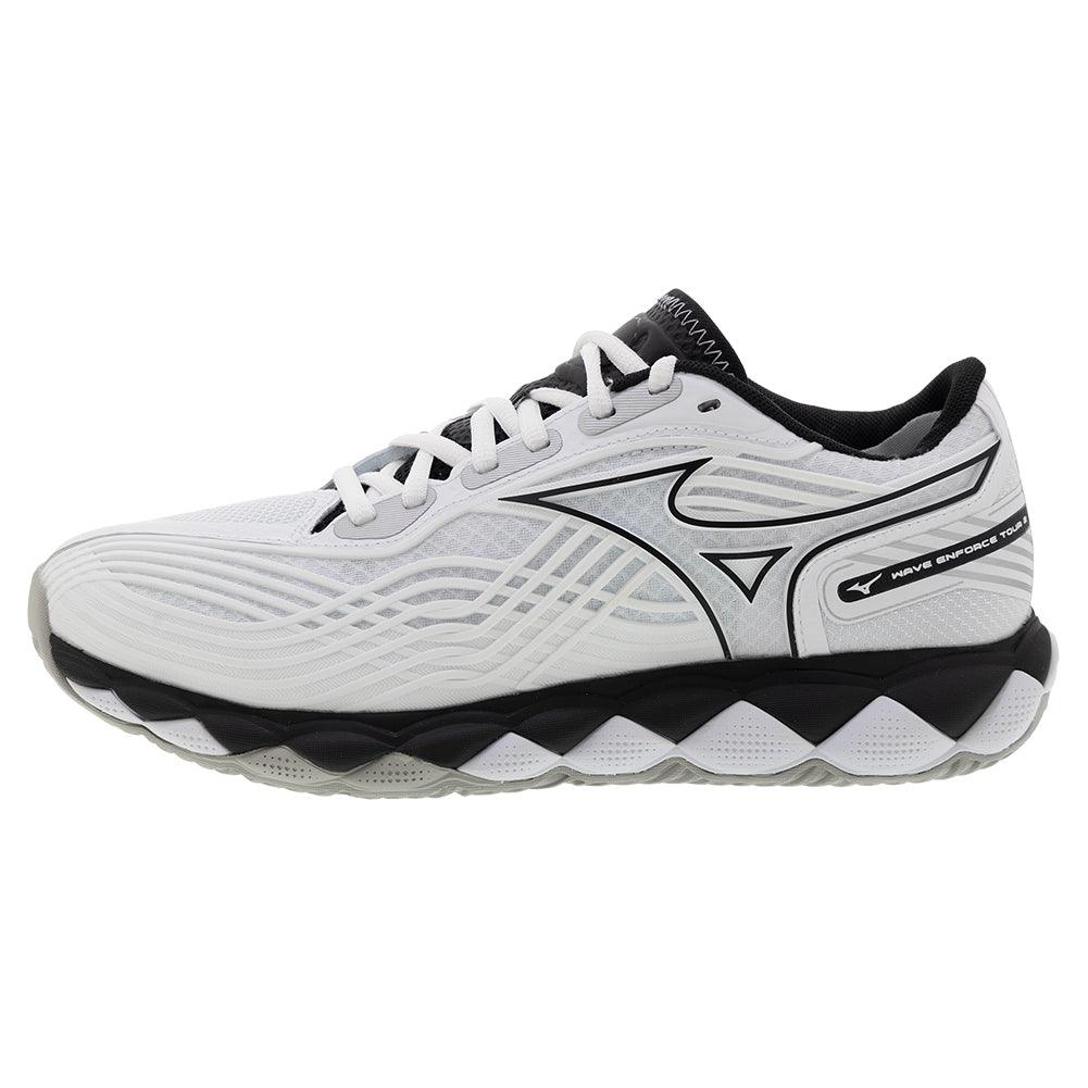 Men`s Wave Enforce Tour 2 Tennis Shoes White and Black MIZUNO