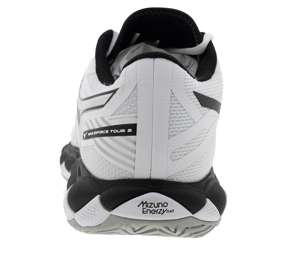 Men`s Wave Enforce Tour 2 Tennis Shoes White and Black MIZUNO