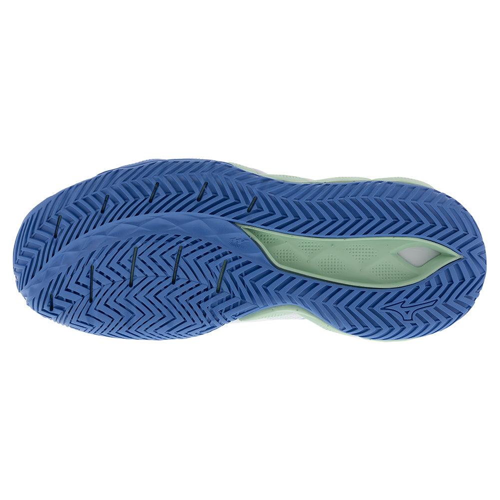 Women`s Wave Enforce Tour 2 Tennis Shoes White and Frontier Blue MIZUNO