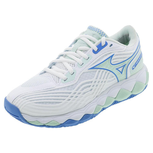 Women`s Wave Enforce Tour 2 Tennis Shoes White and Frontier Blue MIZUNO White 6