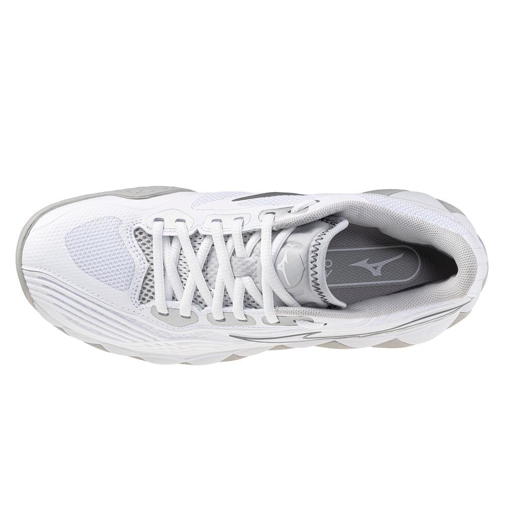 Women`s Wave Enforce Tour 2 Tennis Shoes White and Silver MIZUNO