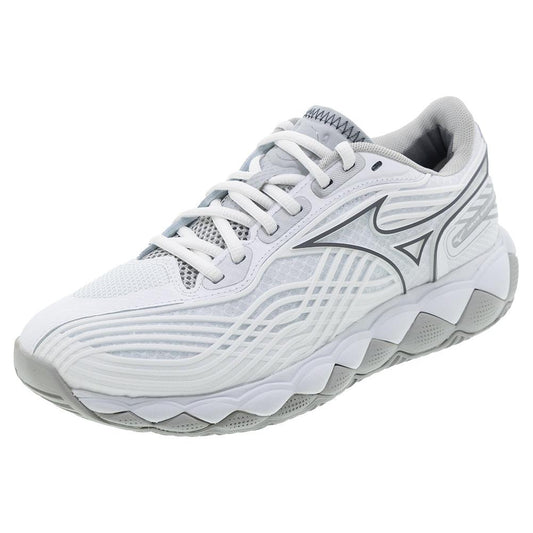 Women`s Wave Enforce Tour 2 Tennis Shoes White and Silver MIZUNO 6 White