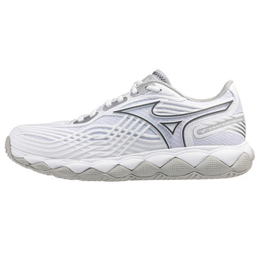 Women`s Wave Enforce Tour 2 Tennis Shoes White and Silver MIZUNO