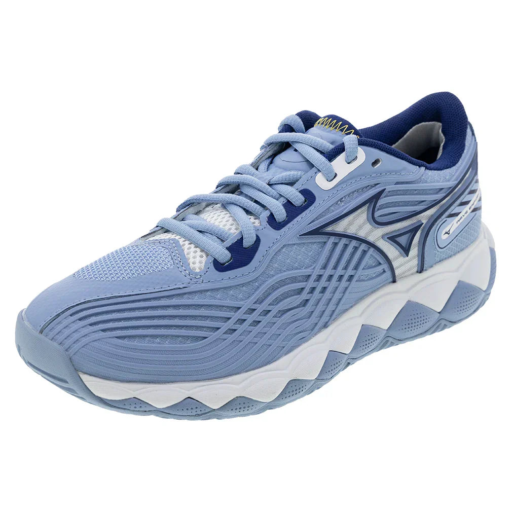 Women`s Wave Enforce Tour 2 Tennis Shoes Bel Air Blue and White MIZUNO 6 Blue