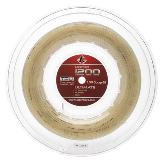 Laser 1200 Tennis String Reel Natural Strings LASERFIBRE White