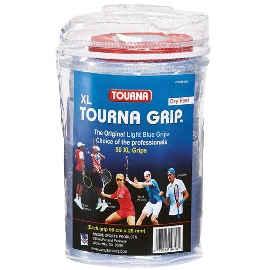 Grip XL Tennis Overgrip 50 Pack Blue Grips TOURNA Blue