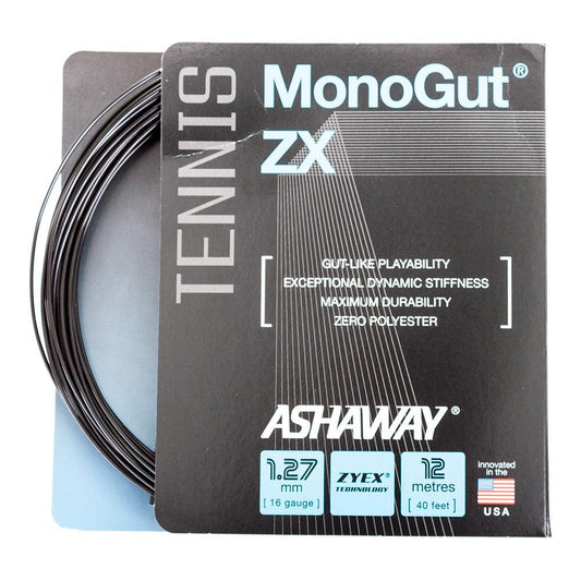 MonoGut ZX 1.27/16G Tennis String Black Strings ASHAWAY Black