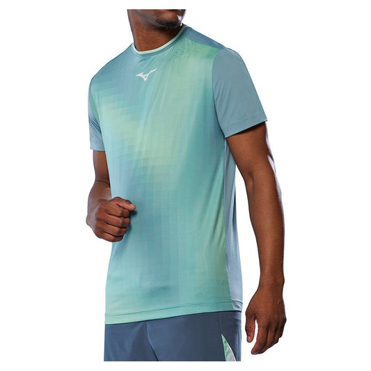 Men`s Shadow Graphic Tennis Tee Citadel MIZUNO S Blue