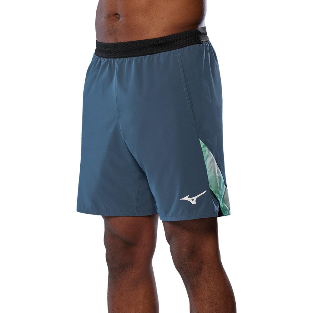 Men`s 8-inch Amplify Tennis Short Vintage Indigo MIZUNO S Blue