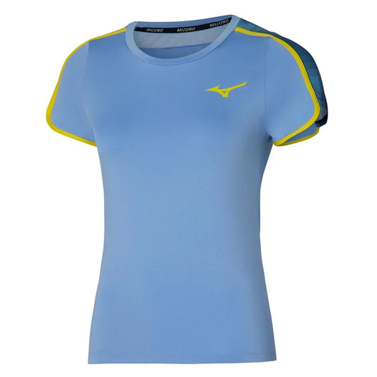 Women`s Printed Tennis Tee Bel Air Blue MIZUNO XS