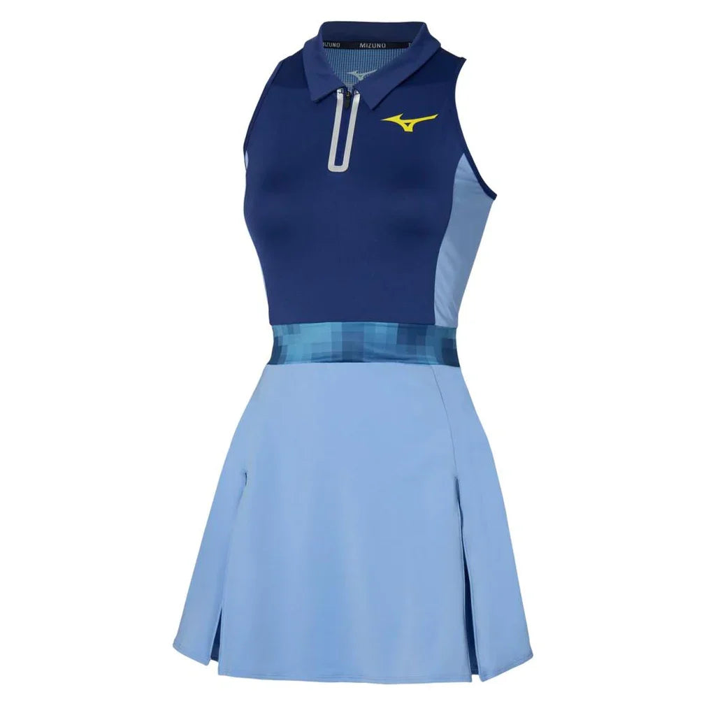 Women`s Printed Tennis Dress Bellwether Blue MIZUNO XS