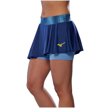 Women`s Printed Flying Tennis Skort Bellwether Blue MIZUNO