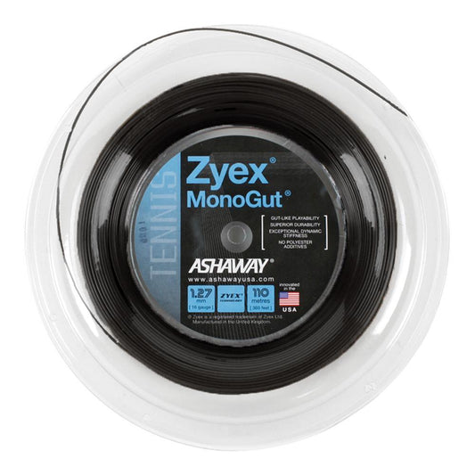 Zyex MonoGut 1.27/16G Tennis String Reel Black Strings ASHAWAY Black